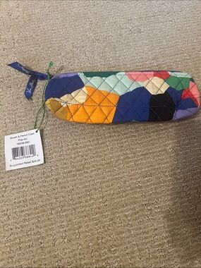 NWT Vera Bradley Quilted Multicolor Brush & Pencil Case